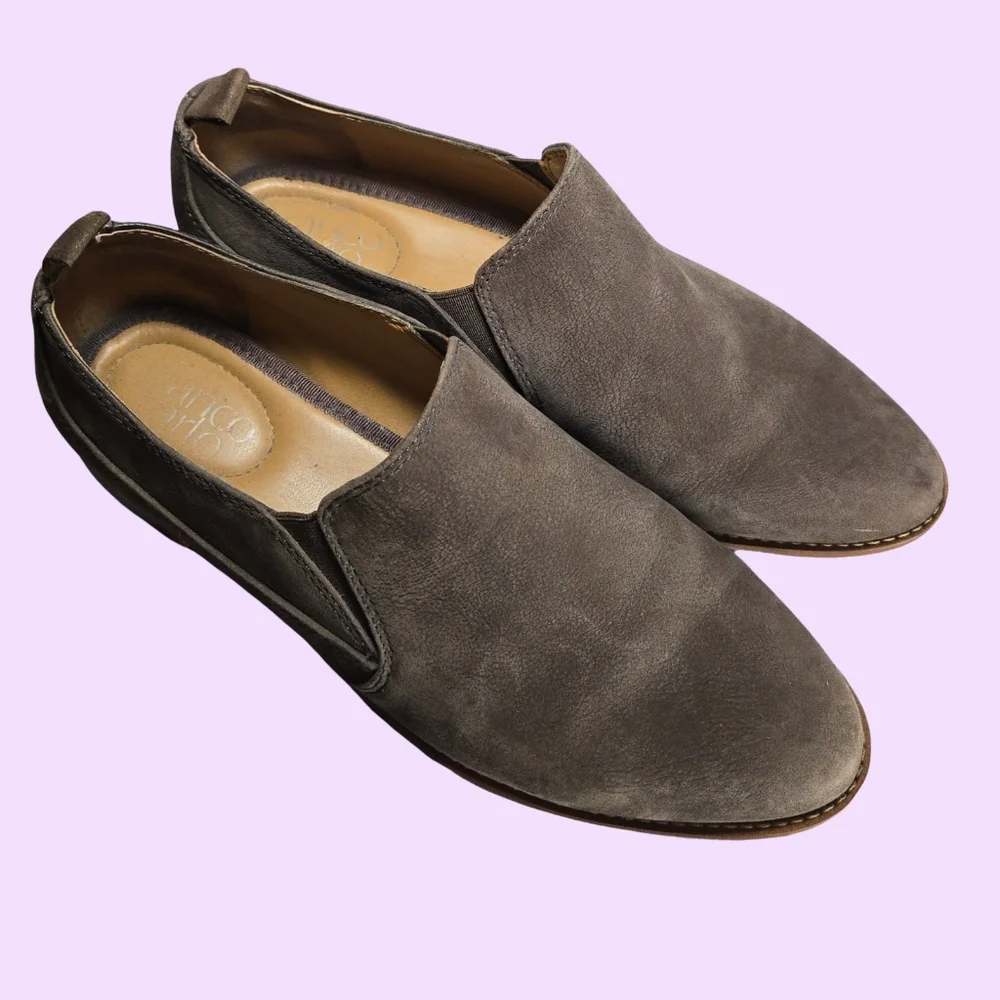 Franco Sarto Pardon Tan Suede Leather Slip-on Loafers Women's Size 7.5